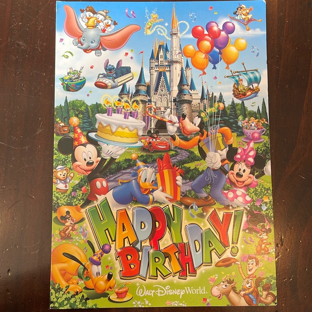 Walt Disney World Happy Birthday Princess Autographed Card